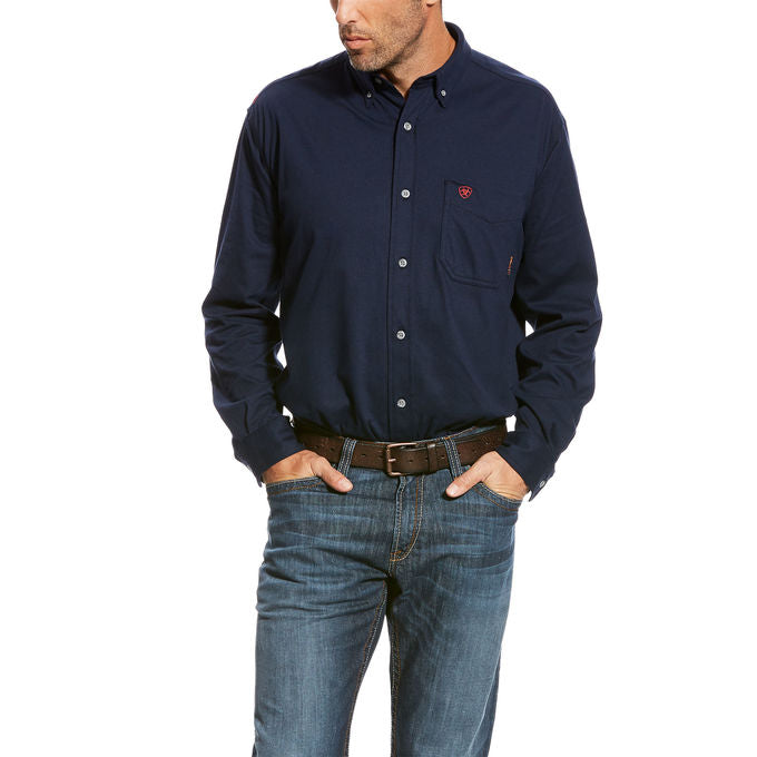 Ariat Men’s Flame Resistant Solid Button Down Long Sleeve Work Shirt – 10018816