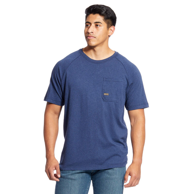 Ariat Men’s Rebar Cotton Strong T-Shirt Navy Heather 10025378