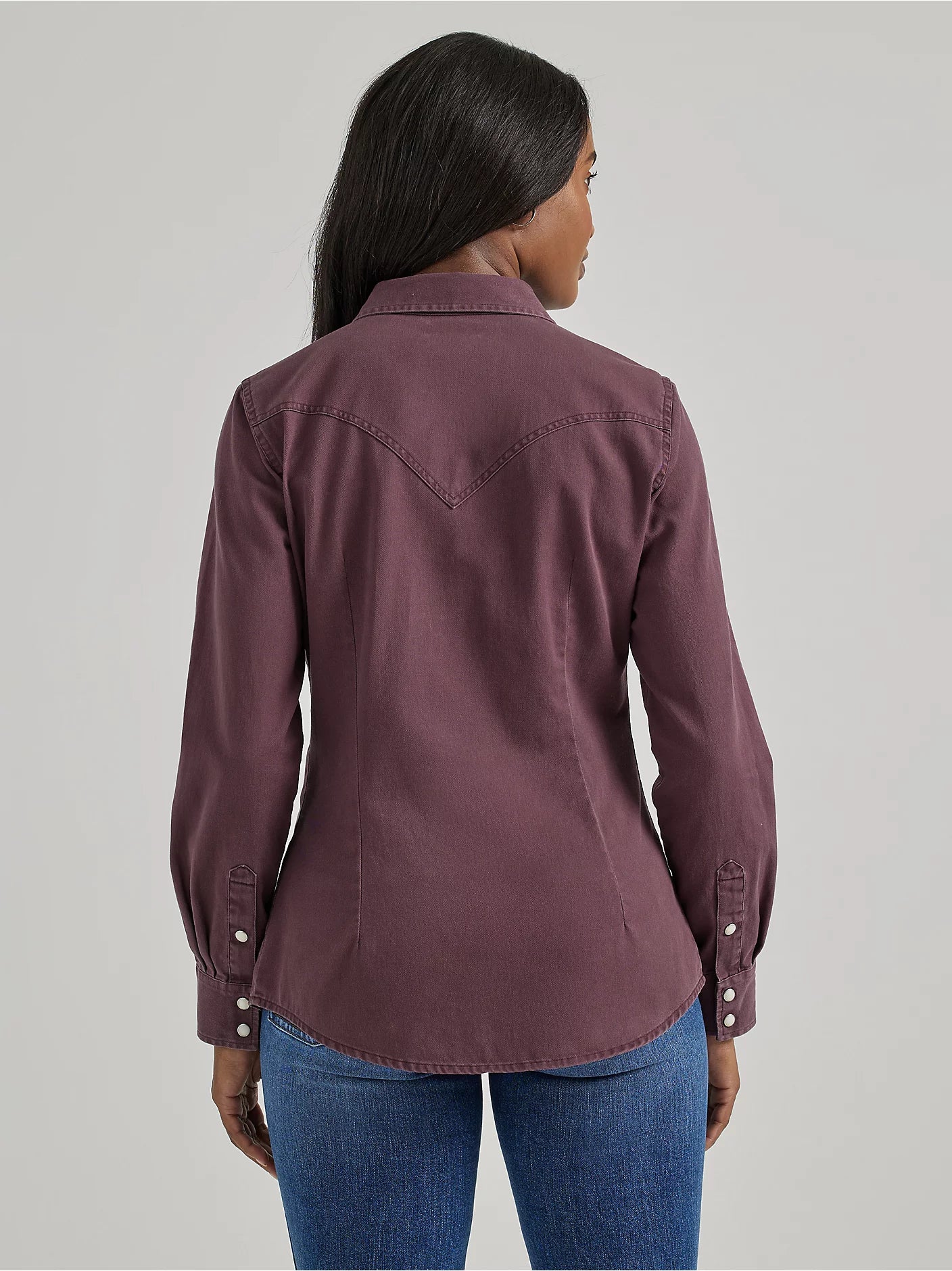 Wrangler Women’s Long Sleeve Burgundy Retro Snap 112356659