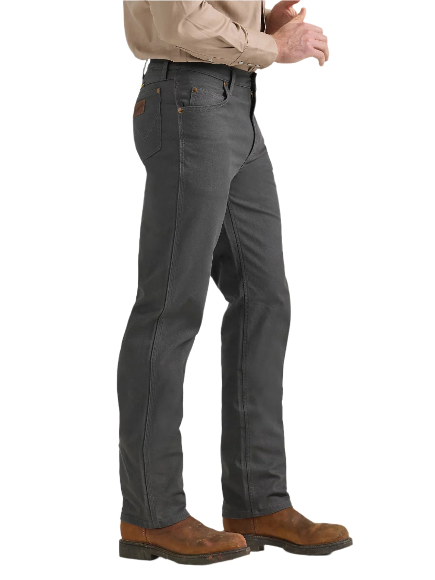 Wrangler Mens Performance Tough Comfort Cowboy Cut Grey Work Pants-112361550