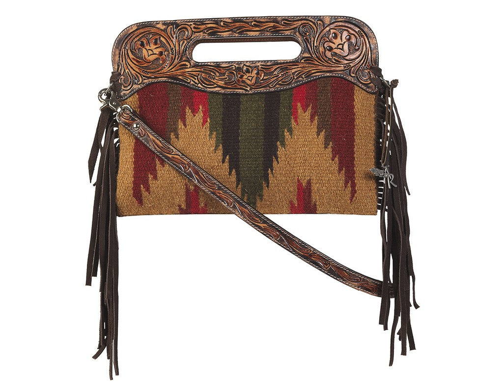 Myra Angel Ranch Fringe Aztec Blanket Crossbody