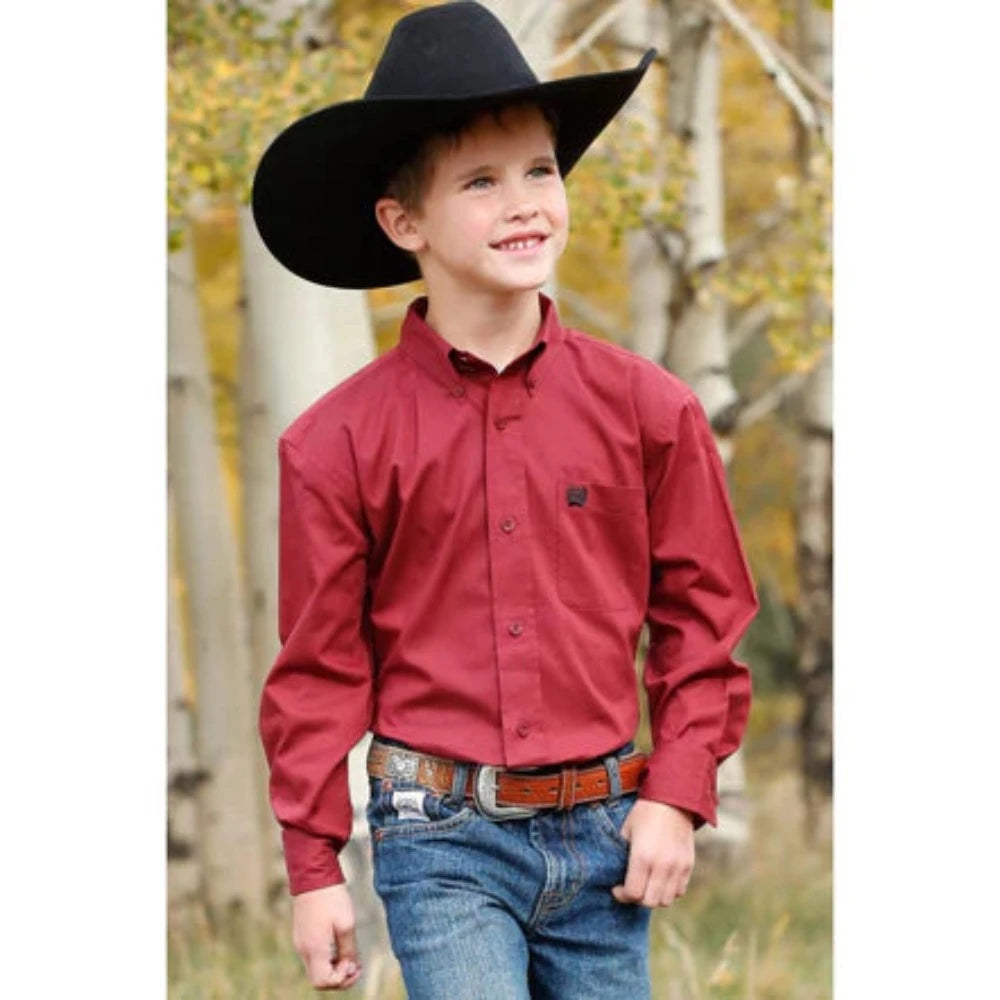 Cinch Boys Red Button Down Shirt MTW7060324