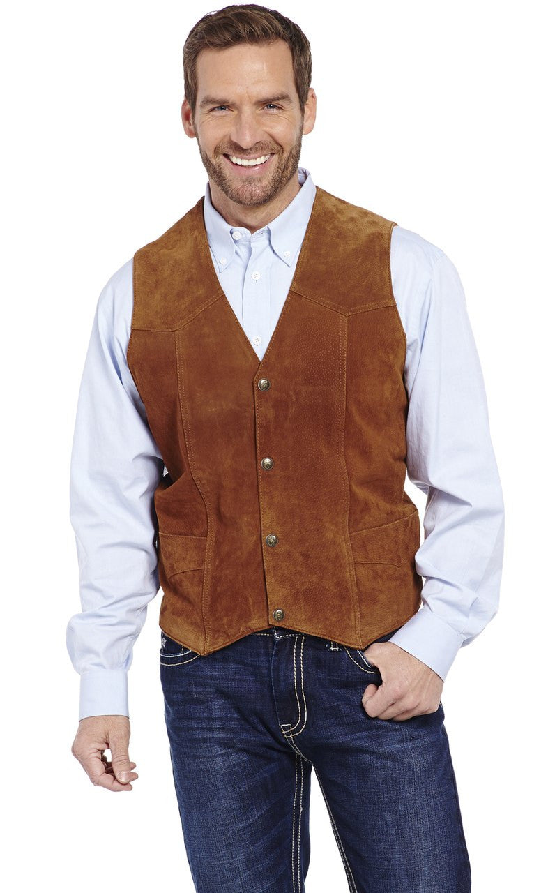 Cripple Creek Snap Suede Leather Vest ML3061-37 Rust