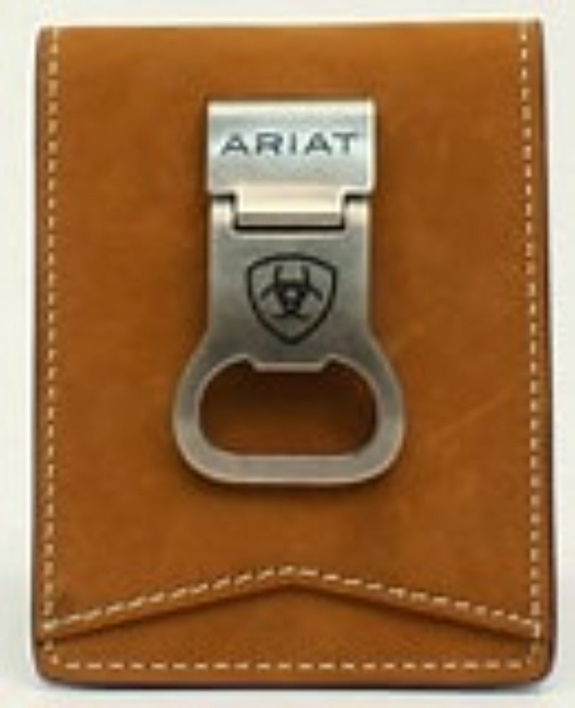 Ariat® Men’s Western Contrast Stitching Bi-Fold Wallet With Money Clip A3543344