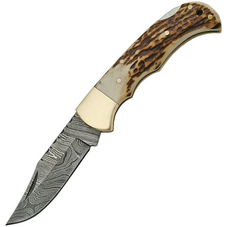 Damascus Lockback Folding Pocket DM-1161