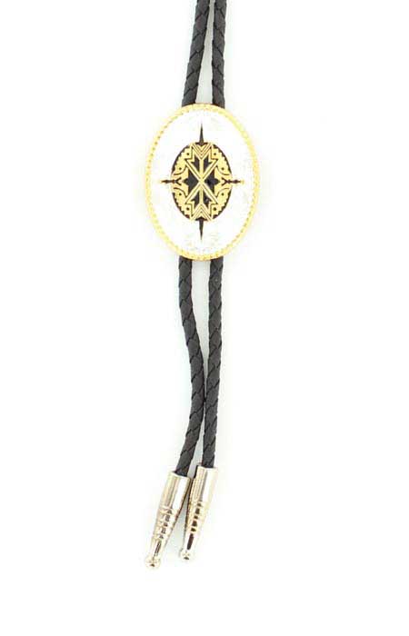 Silver & Gold Aztec Bolo Tie 2270235