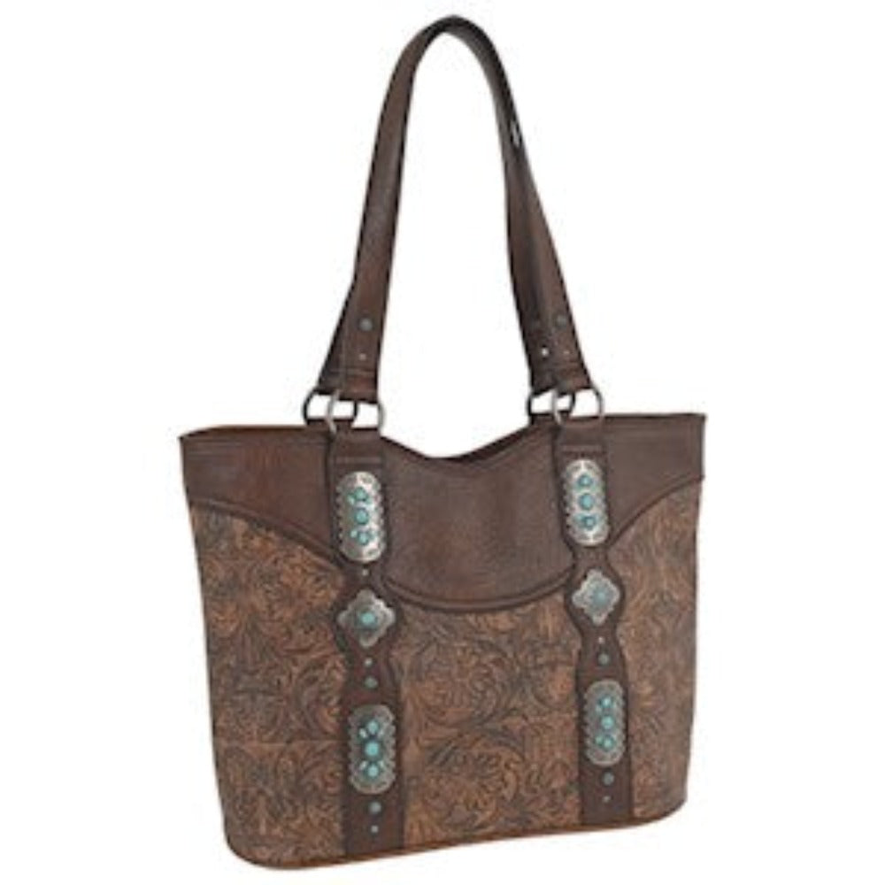 Justin Women’s Tooled Pattern w/Custom Conchos Tote 23051491