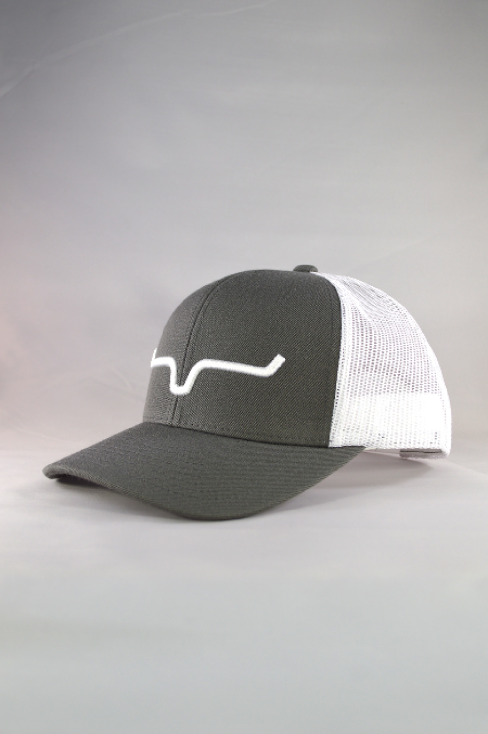 Kimes Ranch Weekly Trucker Ball Cap- Charcoal/White