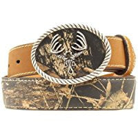 Nocona Boys’ Camo Deer Skull Buckle Western Belt