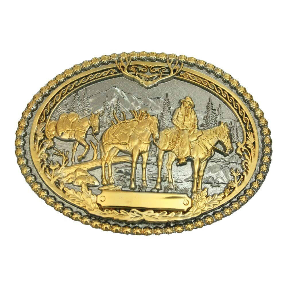 Attitude by Montana Silversmiths Pack Horses and Rider Two Tone Buckle – 61333P