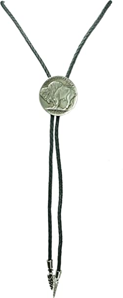 M & F Western Men’s Buffalo Nickel Bolo Tie Silver One Size