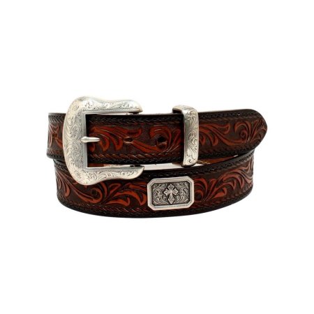 Nocona Western Belt Mens Prescott Concho Cross Rectangle N2300067