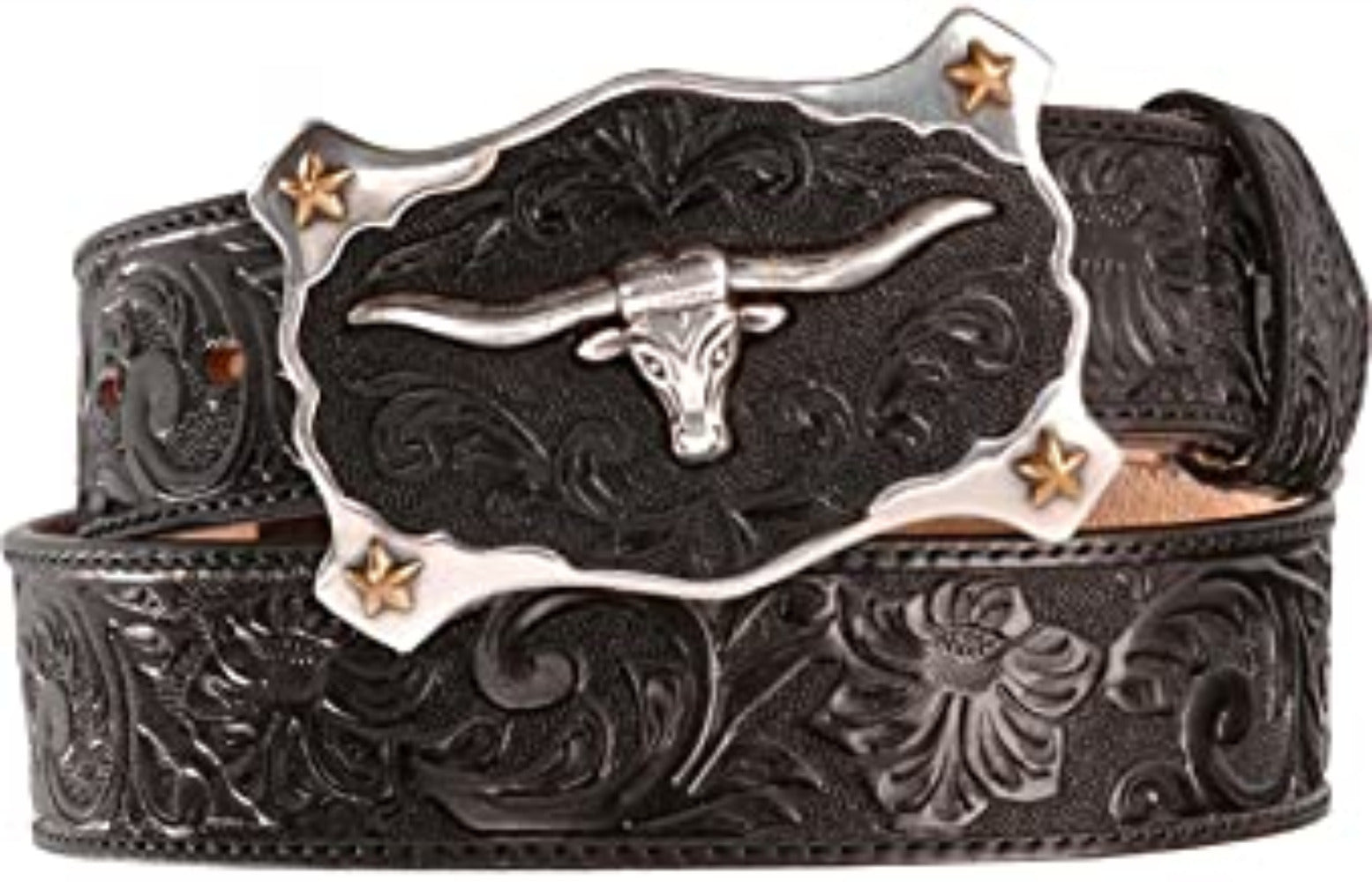 Justin Men’s Longhorn Buckle Leather Belt C11193