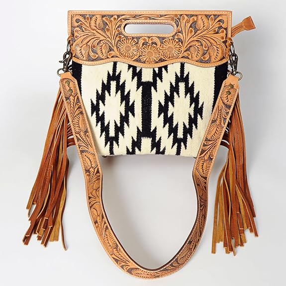 American Darling Aztec Saddle Blanket with Tooled Leather Bag – ADBGS146V