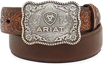 Ariat Boy’s Rectangle Rope Edge Shield Buckle Embossed Belt A1301002