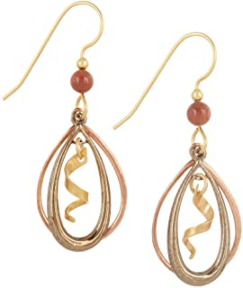 Silver Forest Double Teardrop Swirl Earrings NE-1393