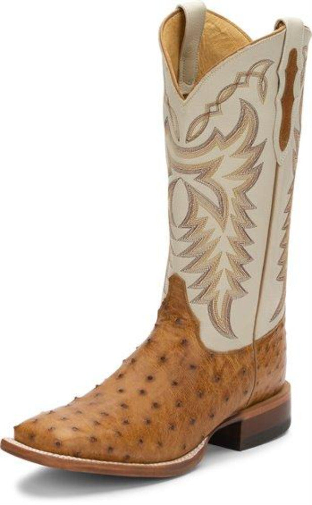 Justin Men’s Pascoe Antique Saddle Maddog Full Quill Ostrich Boots 8094