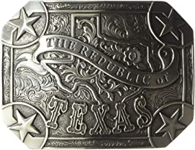 Nocona Mens Rectangle Republic of Texas Belt Buckle 37983