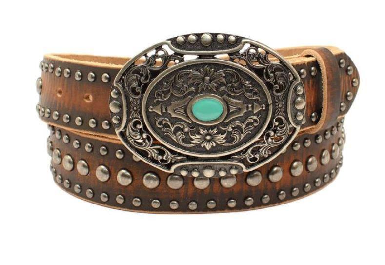 Ariat Women’s Brown Studded Leather Belt A1529002