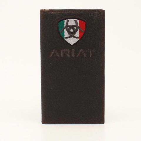 ARIAT MEN’S RODEO WALLET BROWN MEXICO FLAG LOGO A35491282