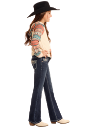 Rock and Roll Girls Scallop Emblem Bootcut – Dark Vintage – BG4MD05372