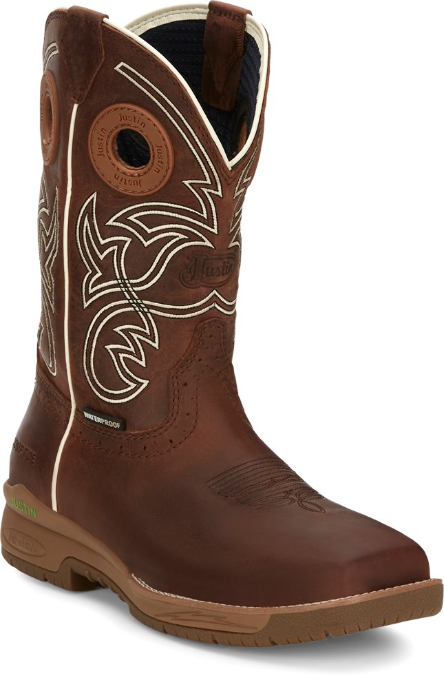 Justin Men’s Nitred Spice Brown Cowhide Work Boot Nano Toe CR3201