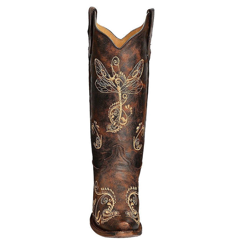 Circle G Ladies Dragonfly Embroidered Western Boots L5001