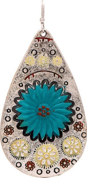 Rain Silver Blue Daisy Teardrop Earring E3503S