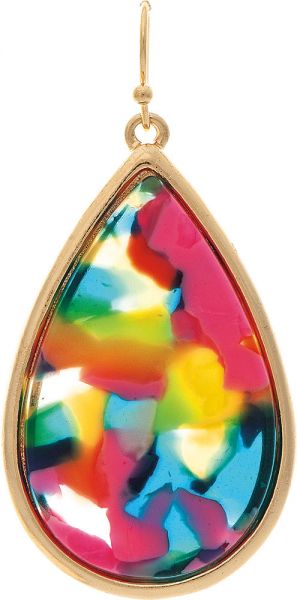 Rain Gold Multicolor Teardrop Earring E3908PK