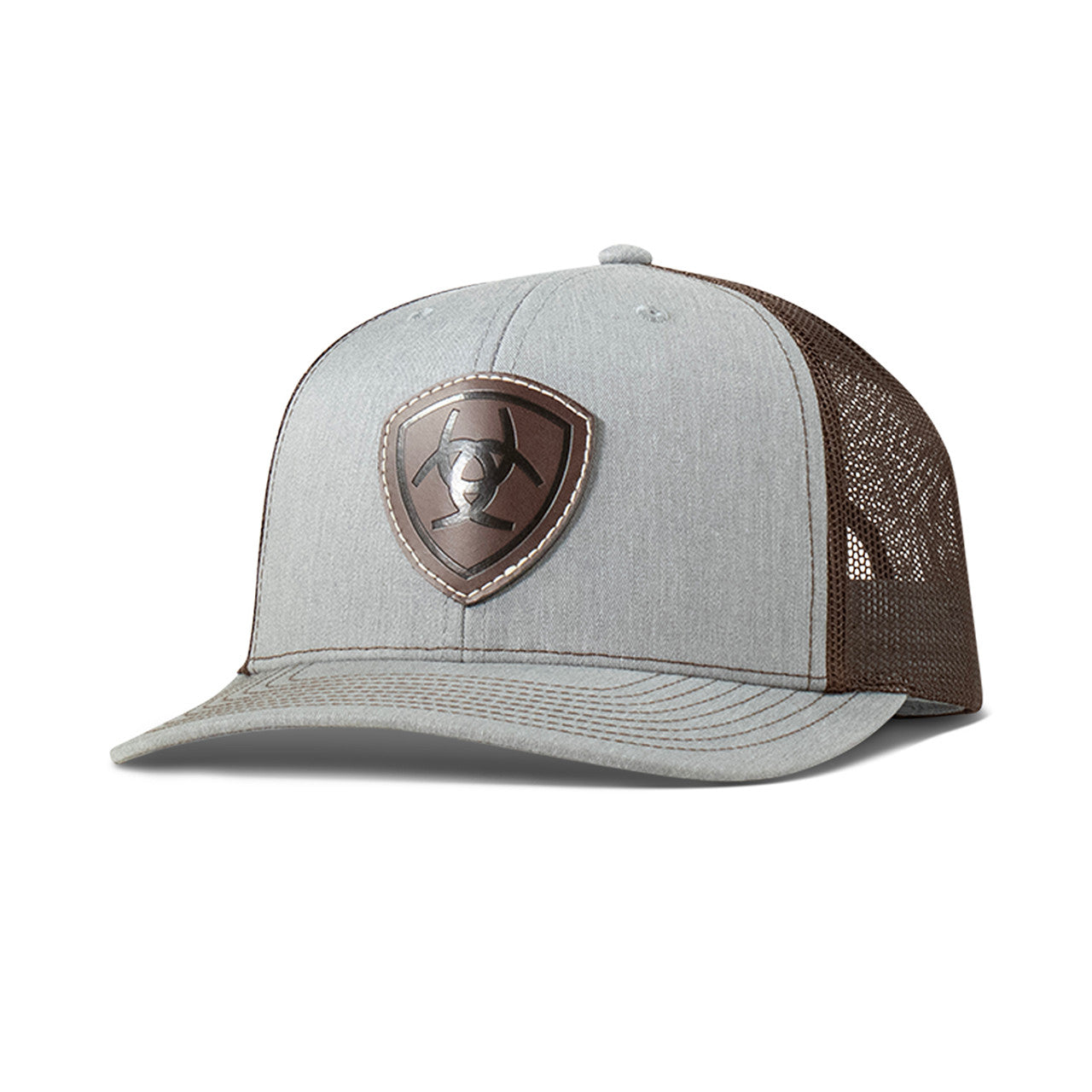 ARIAT FAUX LEATHER PATCH LIGHT GREY – HATS CAP – A300089946