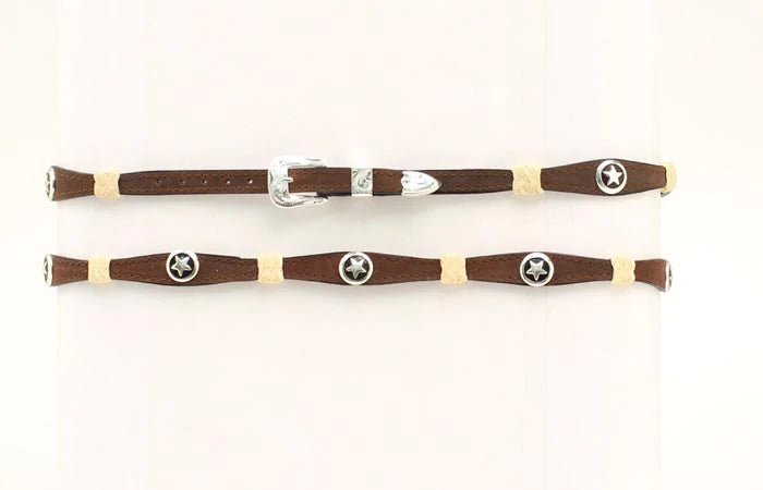M&F Star Leather Scalloped Star Conchos Hatband 0297044