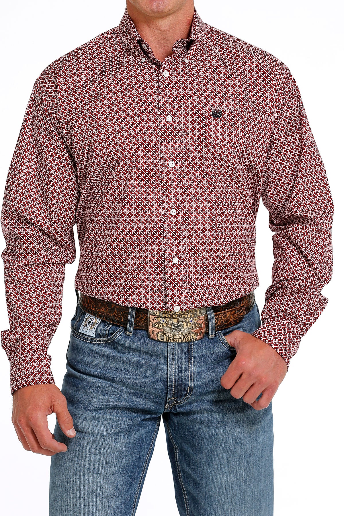 Cinch Men’s Button Down Red Shirt MTW1105622