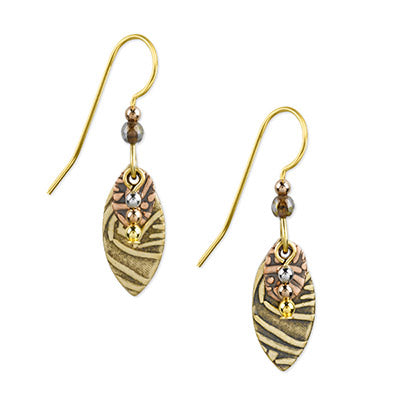 Silver Forest Gold & Bronze Drop Earrings NE-0165