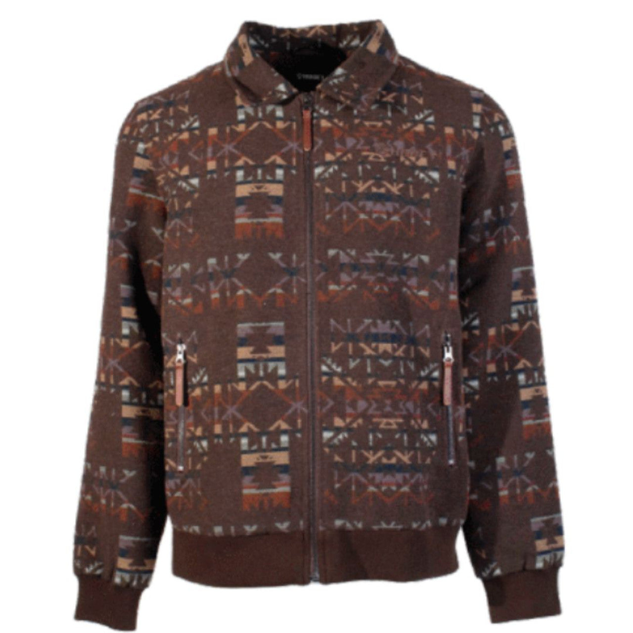 Hooey Men’s Full Zip Brown/Blue Bomber Jacket HJ130BRAZ