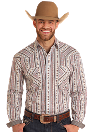 Panhandle Men’s Long Sleeve Button Down Snap Shirt – Multi Print – RMN2S05101