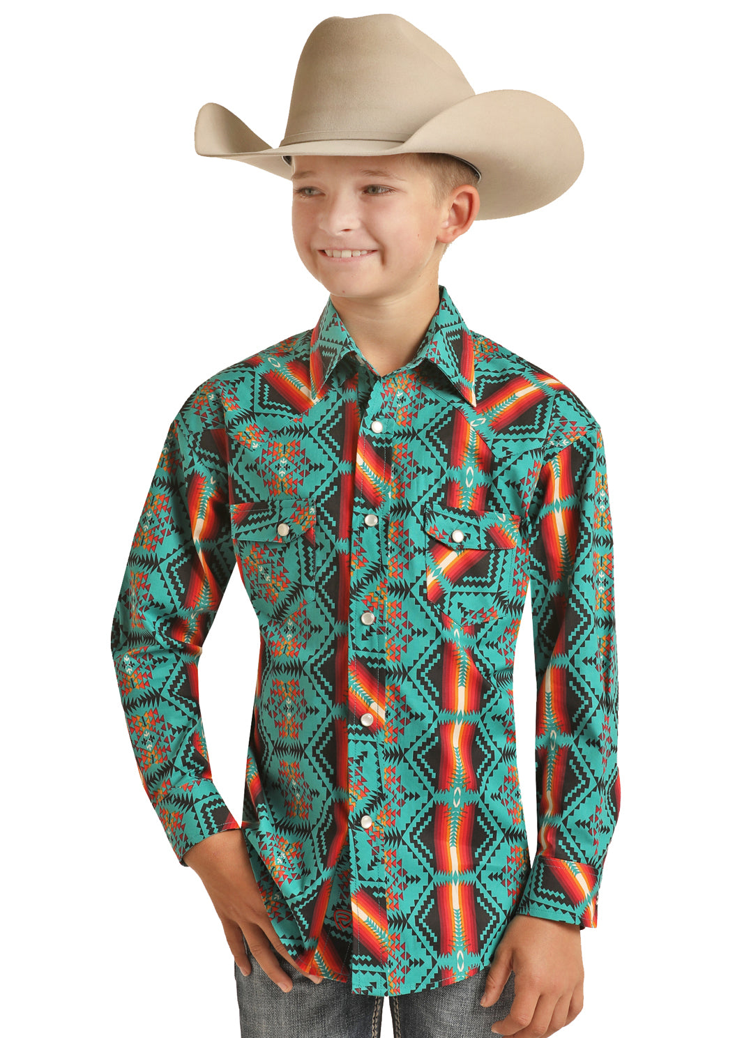 Boy’s Rock & Roll Cowboy Long sleve Snap Shirt RRBSOSRZ14445