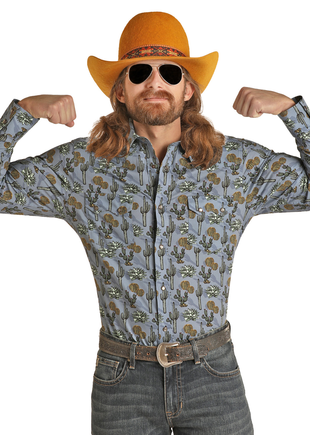 Rock & Roll Denim Panhandle Men’s Long Sleeve Conversational Dale Snap Shirt RRMSOSR0PR