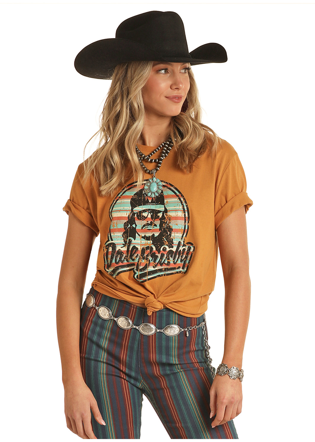 ROCK&ROLL Unisex Dale Brisby Graphic Tee Mustard RRUT21R0J4