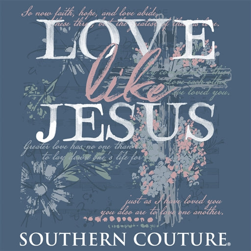 Southern Couture Classic Love Like Jesus Long Sleeve – Indigo Blue – SC1229INLS