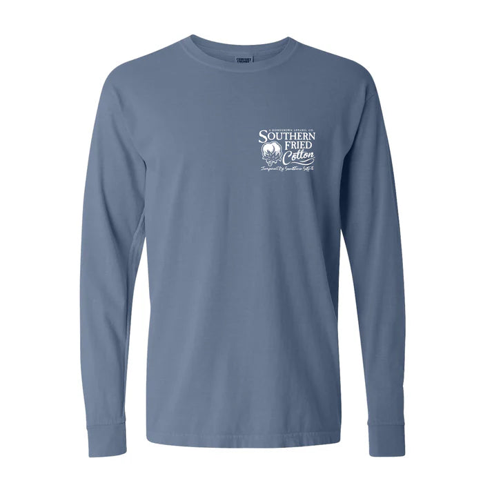 Southern Fried Cotton Boots of Freedom Long Sleeve – Blue Jean – SFM32049