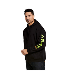 Ariat Men’s Rebar Graphic Hoodie Black and Lime -10032993