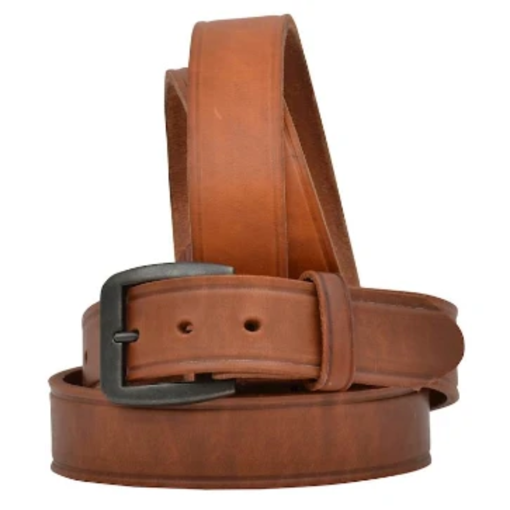 3D Belt Company Men’s 1 1/2″ Tan Harness Creased Edge Belt D1147