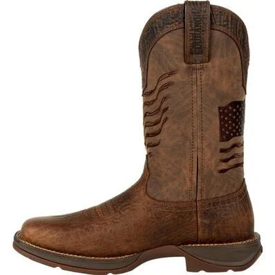 Durango Men’s Brown Distressed Flag Embroidery Western Boots DDB0314