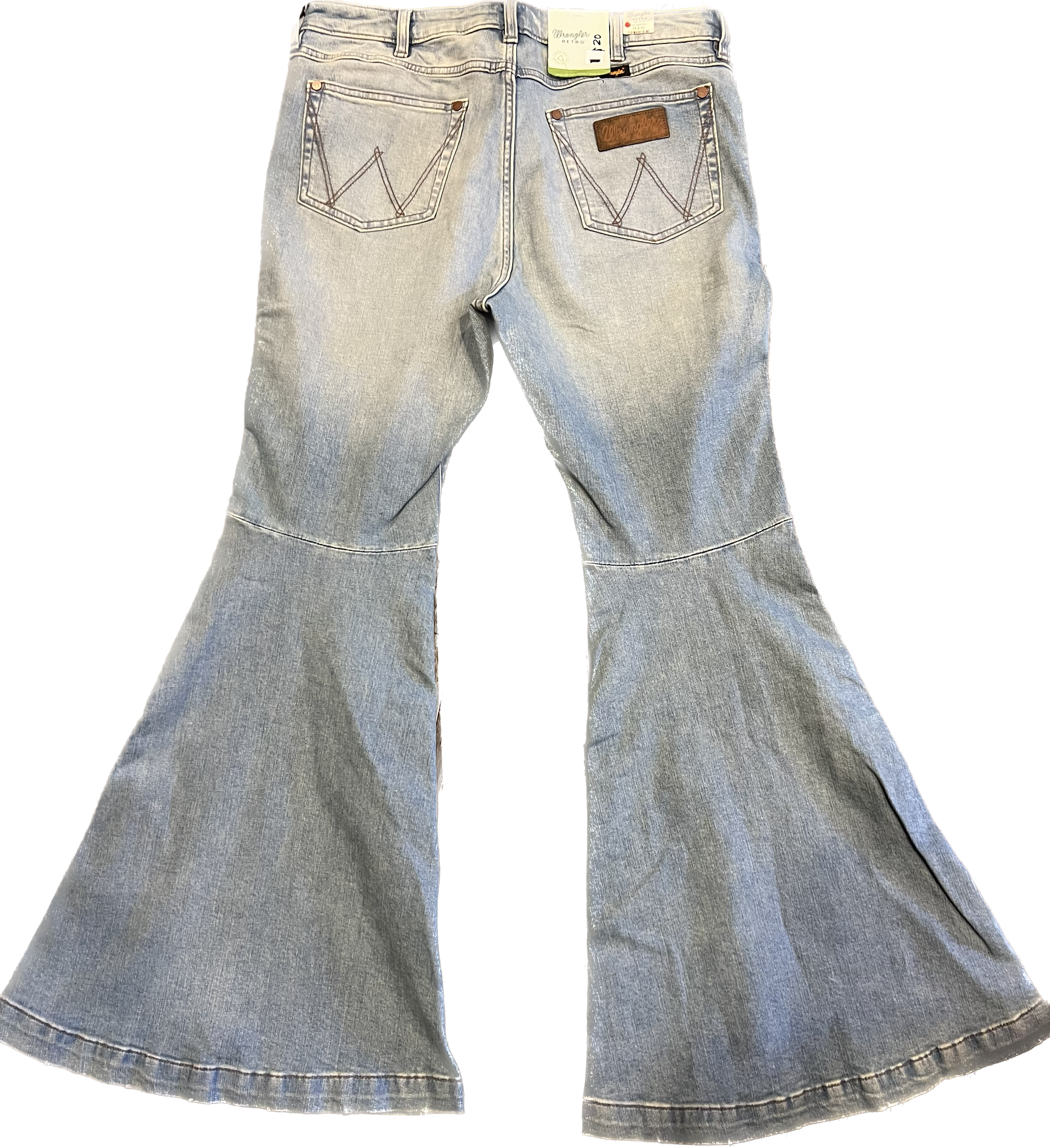 Ladies Wrangler Flare Light Wash Jeans-1011MPFKI