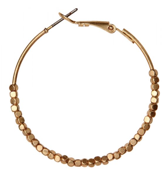 Rain Gold Hoop with Beaded Earring E1016G