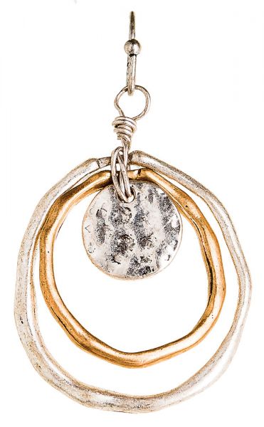 Rain Two Tone Circle Earring E1443TT