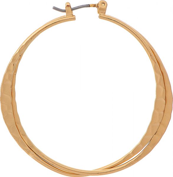 Rain Gold Double Layer Wire Hoop Earring E3088G