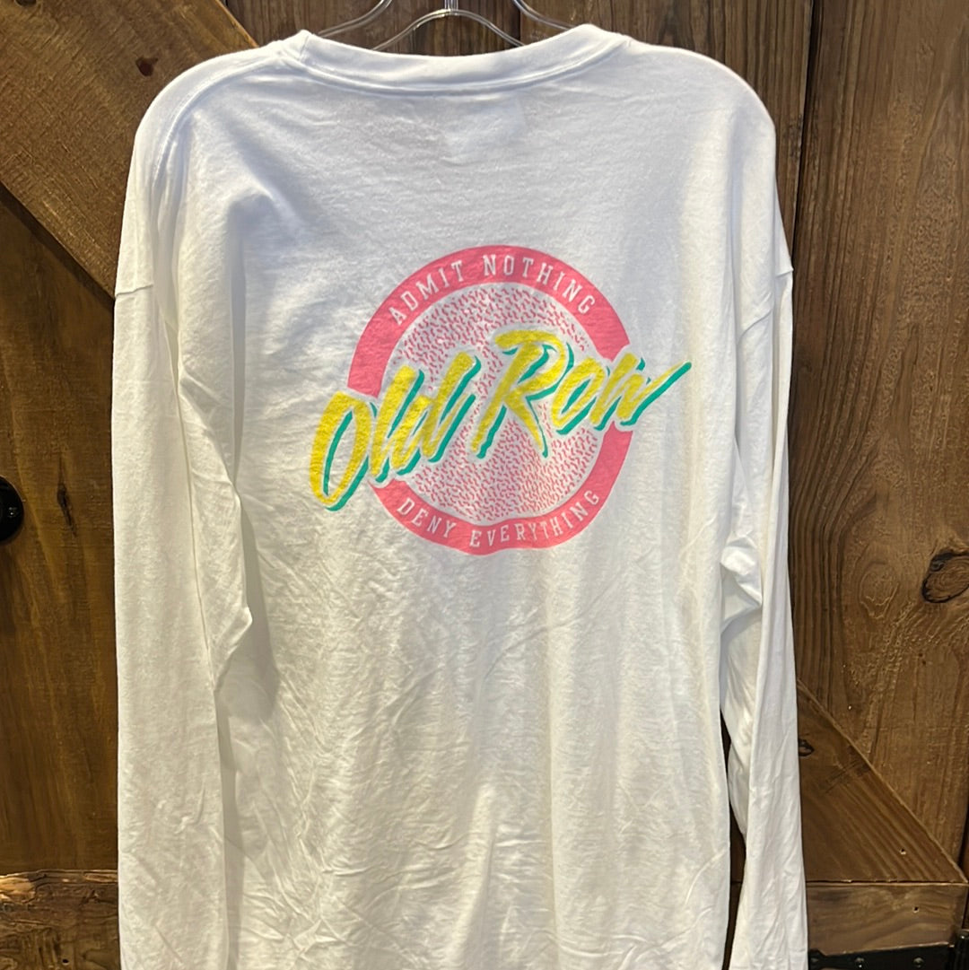 Old Row Long Sleeve Circle Logo Pocket Tee- White – WROW-2076