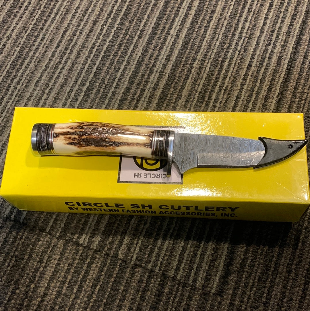 Circle SH Knife Staghorn Grip with Sheath CSH-GH9