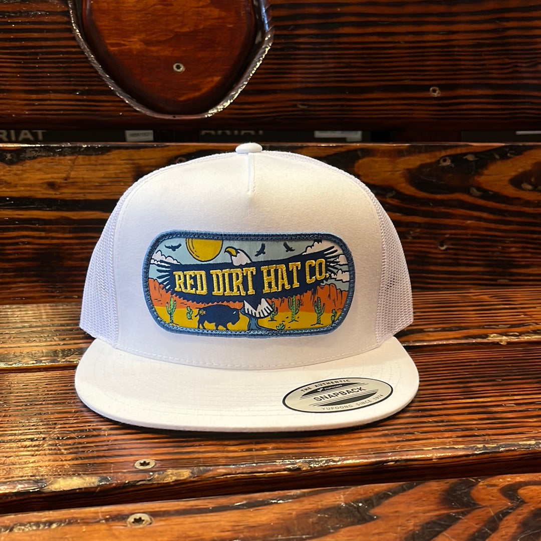 Freebird white Flat Brim Hat- Red Dirt Hat Co. RDHC255